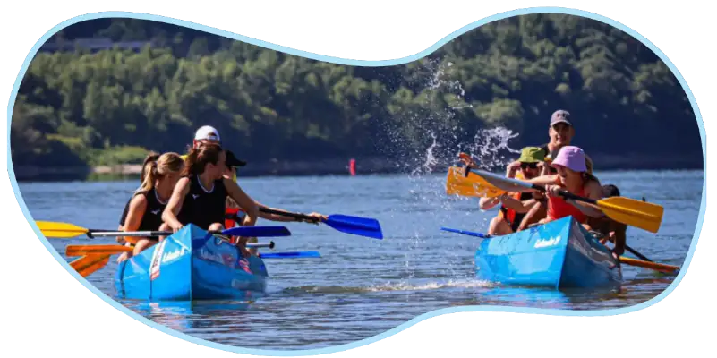 Canoë collectif équipe — Kameleon Activités
